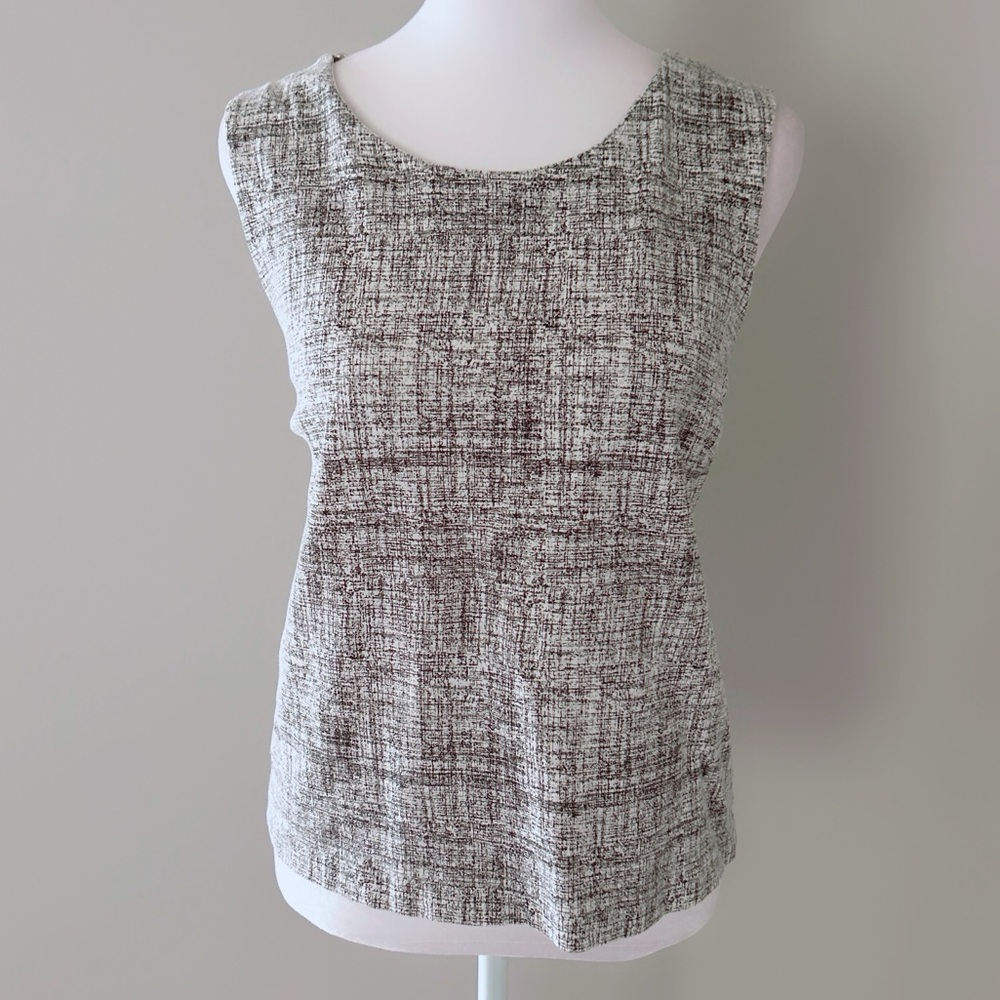 Amanda + Chelsea Sleeveless Printed Top Sz L Career Office Blouse